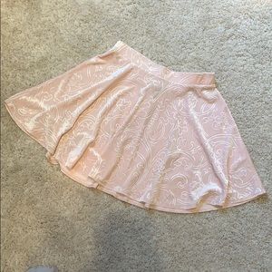 Blush suade/ velvet skirt